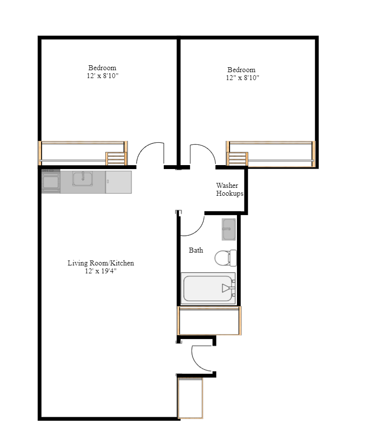 2 bedroom floorplan