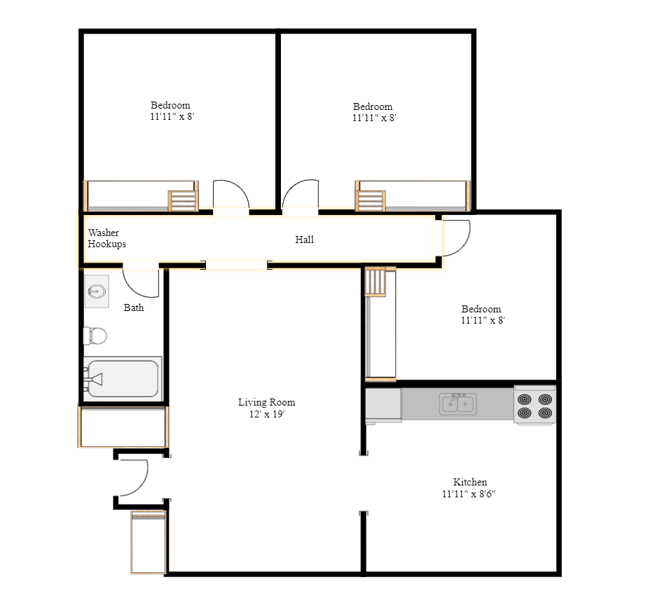 3 bedroom floorplan